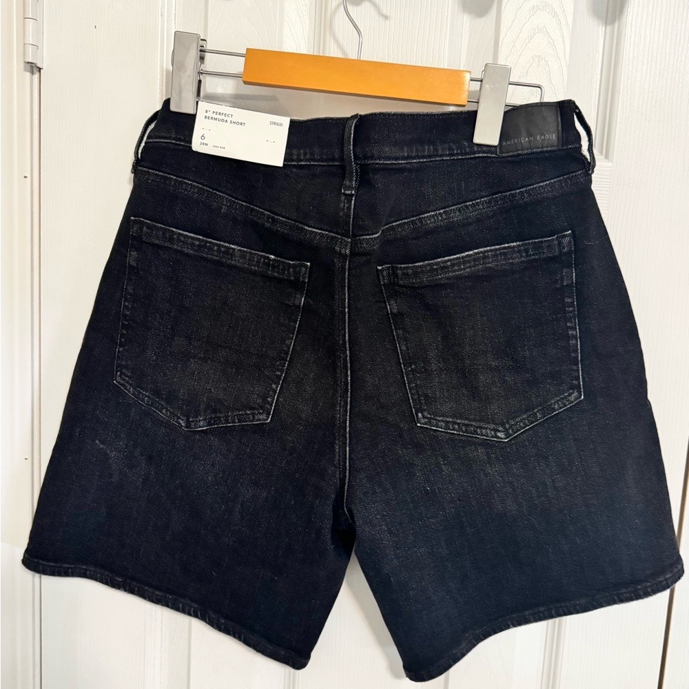 American Eagle dark wash Bermuda shorts
